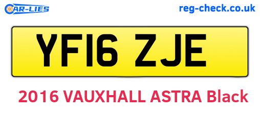 YF16ZJE are the vehicle registration plates.