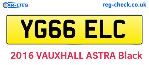 YG66ELC are the vehicle registration plates.