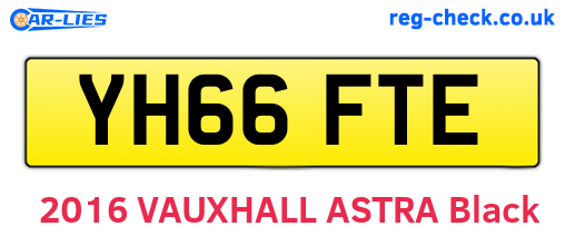 YH66FTE are the vehicle registration plates.