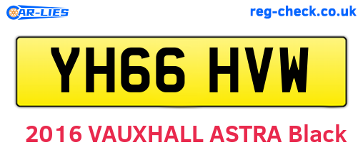 YH66HVW are the vehicle registration plates.