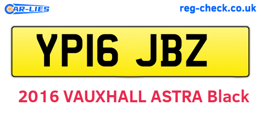 YP16JBZ are the vehicle registration plates.