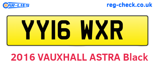YY16WXR are the vehicle registration plates.