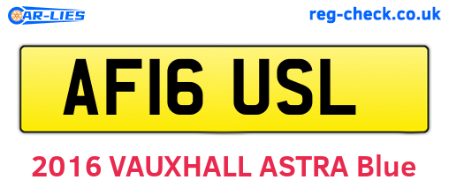 AF16USL are the vehicle registration plates.