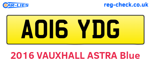 AO16YDG are the vehicle registration plates.