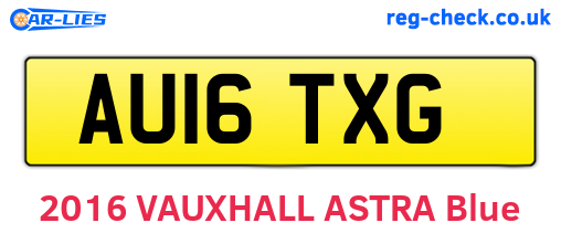 AU16TXG are the vehicle registration plates.