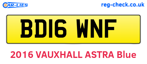 BD16WNF are the vehicle registration plates.