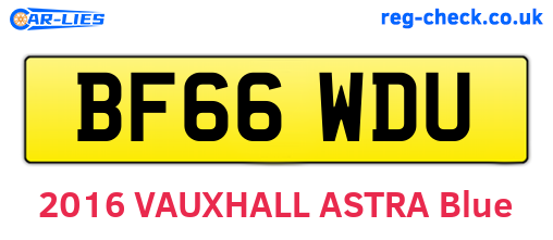 BF66WDU are the vehicle registration plates.