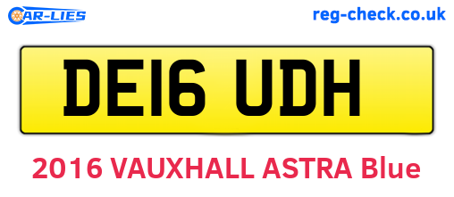 DE16UDH are the vehicle registration plates.