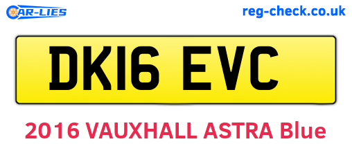 DK16EVC are the vehicle registration plates.