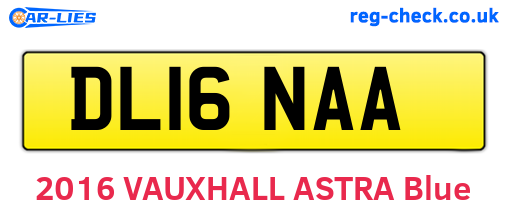 DL16NAA are the vehicle registration plates.
