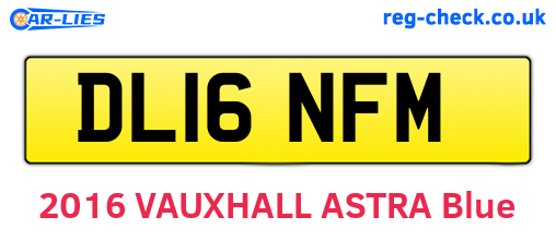 DL16NFM are the vehicle registration plates.