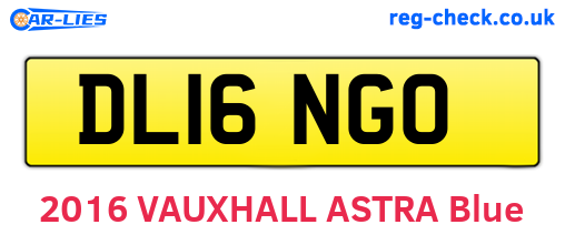 DL16NGO are the vehicle registration plates.