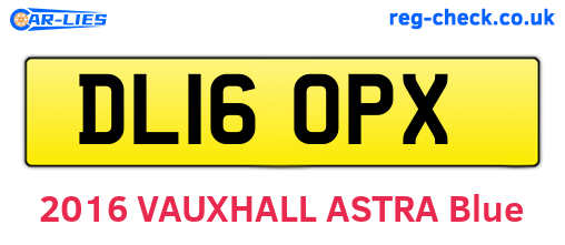 DL16OPX are the vehicle registration plates.