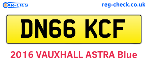 DN66KCF are the vehicle registration plates.