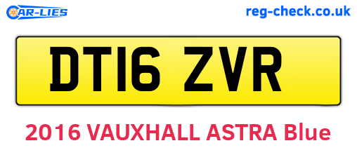 DT16ZVR are the vehicle registration plates.