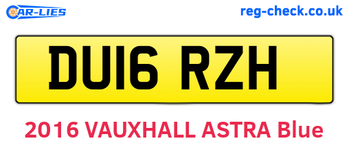 DU16RZH are the vehicle registration plates.