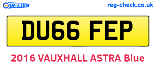 DU66FEP are the vehicle registration plates.