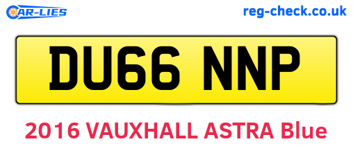 DU66NNP are the vehicle registration plates.