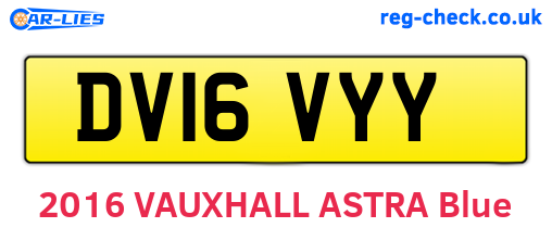 DV16VYY are the vehicle registration plates.