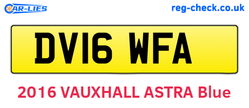 DV16WFA are the vehicle registration plates.
