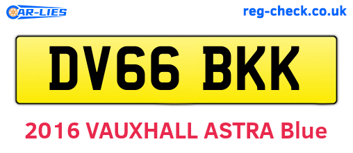 DV66BKK are the vehicle registration plates.