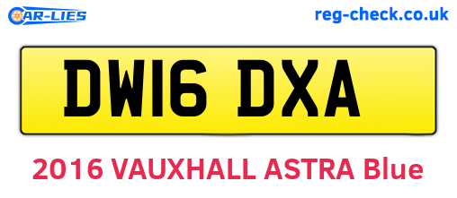 DW16DXA are the vehicle registration plates.