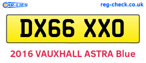 DX66XXO are the vehicle registration plates.