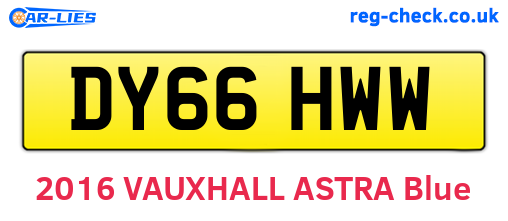 DY66HWW are the vehicle registration plates.