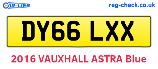 DY66LXX are the vehicle registration plates.