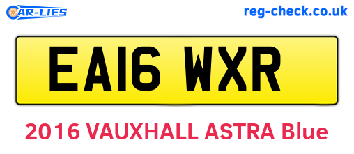 EA16WXR are the vehicle registration plates.