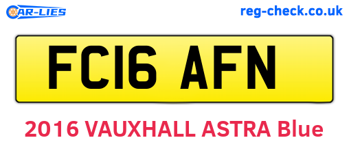 FC16AFN are the vehicle registration plates.