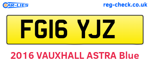 FG16YJZ are the vehicle registration plates.