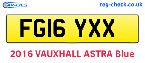 FG16YXX are the vehicle registration plates.