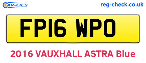 FP16WPO are the vehicle registration plates.