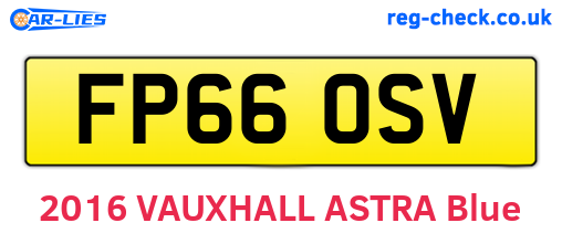 FP66OSV are the vehicle registration plates.