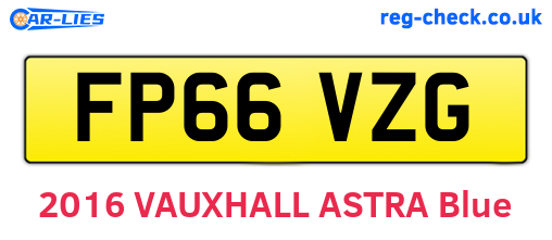 FP66VZG are the vehicle registration plates.