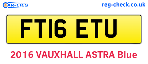 FT16ETU are the vehicle registration plates.