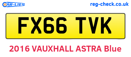 FX66TVK are the vehicle registration plates.