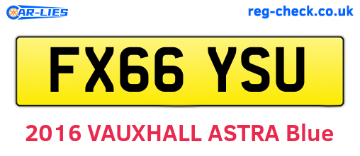 FX66YSU are the vehicle registration plates.