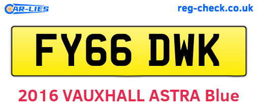 FY66DWK are the vehicle registration plates.