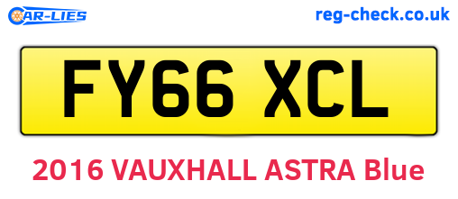 FY66XCL are the vehicle registration plates.
