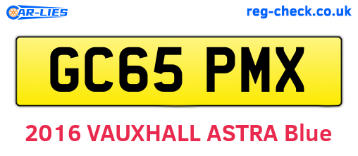 GC65PMX are the vehicle registration plates.