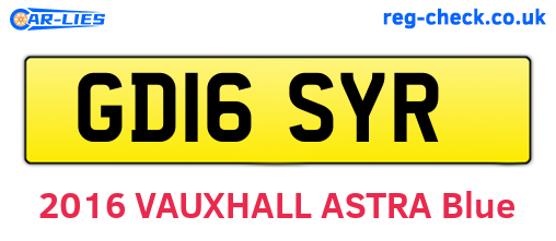 GD16SYR are the vehicle registration plates.