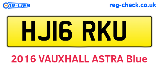 HJ16RKU are the vehicle registration plates.