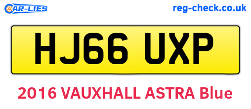HJ66UXP are the vehicle registration plates.