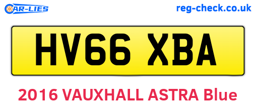 HV66XBA are the vehicle registration plates.