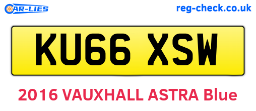 KU66XSW are the vehicle registration plates.