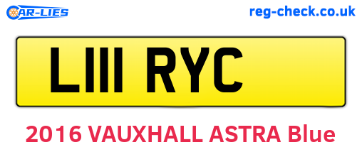 L111RYC are the vehicle registration plates.