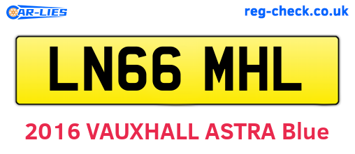 LN66MHL are the vehicle registration plates.