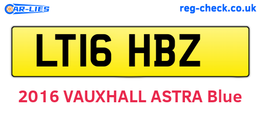 LT16HBZ are the vehicle registration plates.